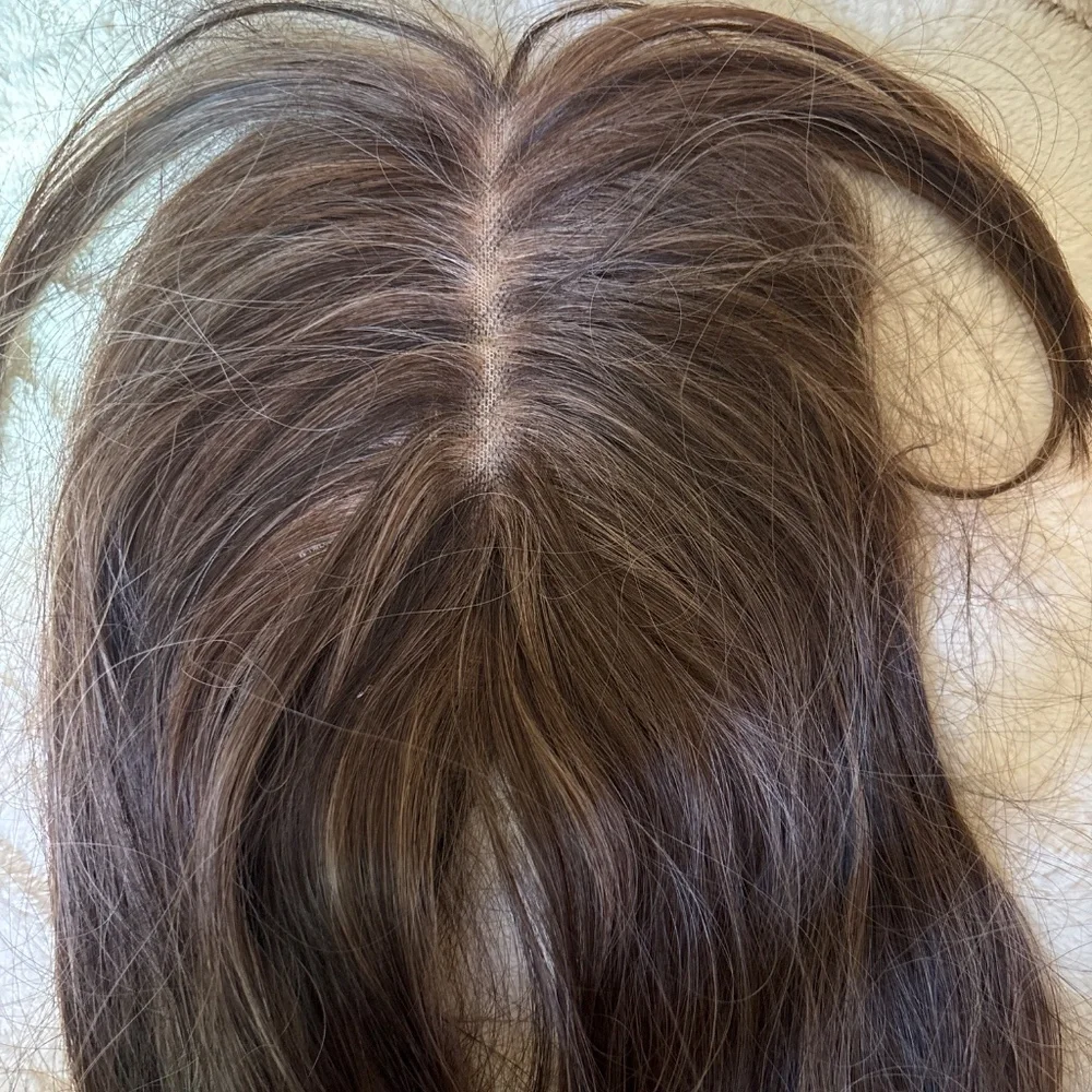 Women's Lace Hair Topper with Large Base & 20”  Long Straight Synthetic